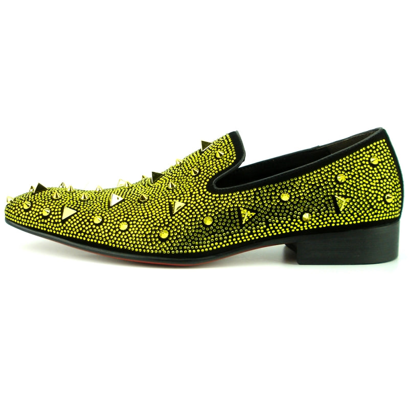 Fiesso FI-7364-R Black/Gold Loafers