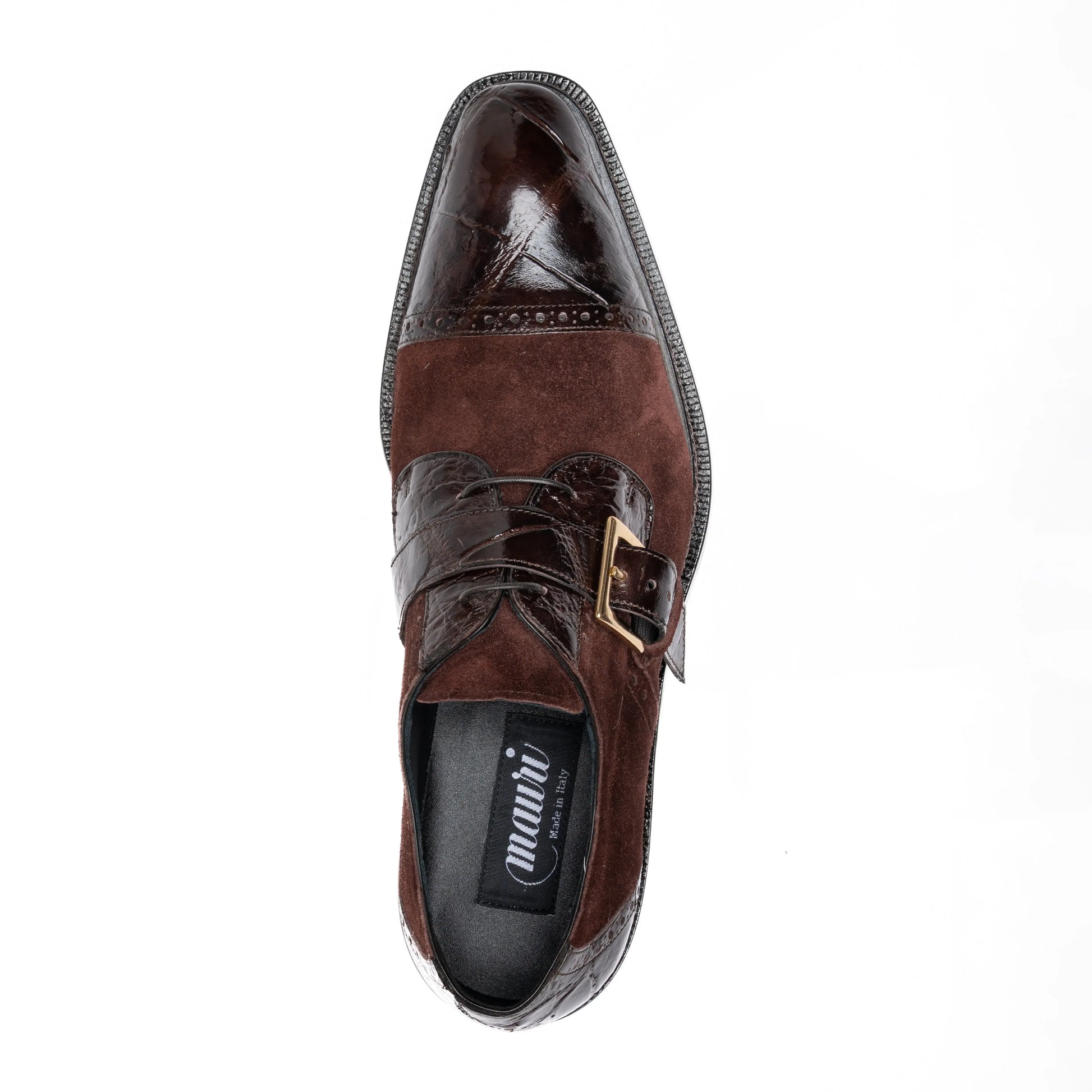 Mauri 1087/4 Sport Rust Genuine Alligator/Suede Monk Strap Shoes
