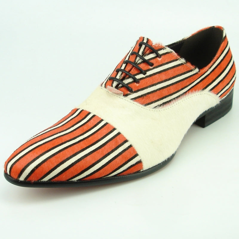 Fiesso FI-7366 Red Beige Oxfords