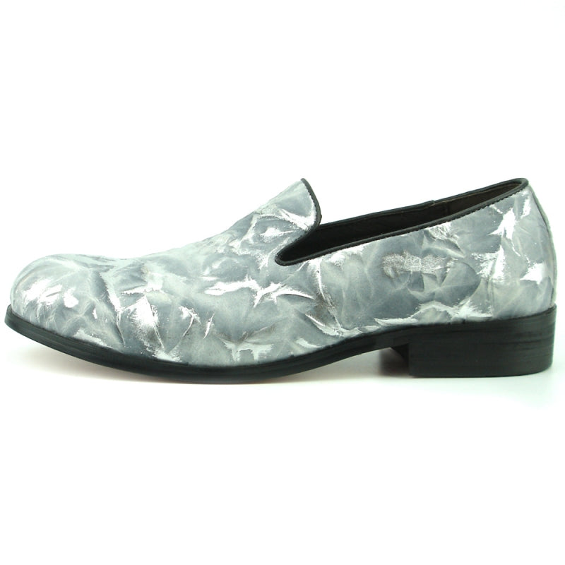 Fiesso FI-7367 Grey Slip on Loafers