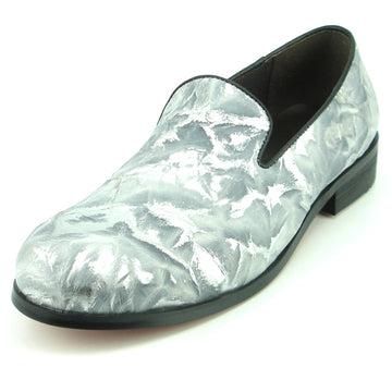 Fiesso FI-7367 Grey Slip on Loafers