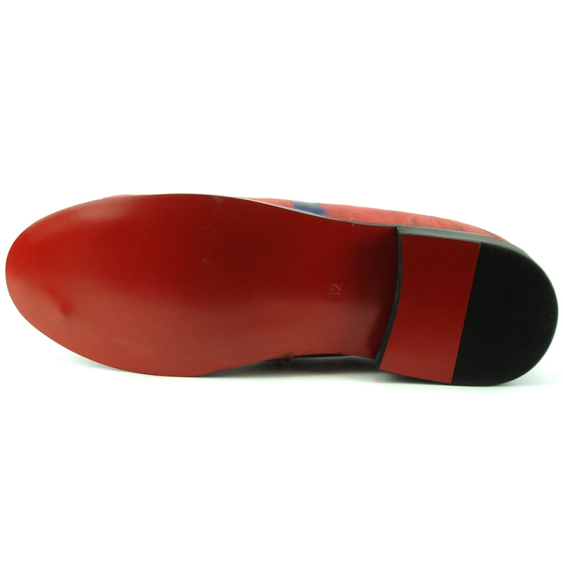 Fiesso FI-7367 Red Slip on Loafers