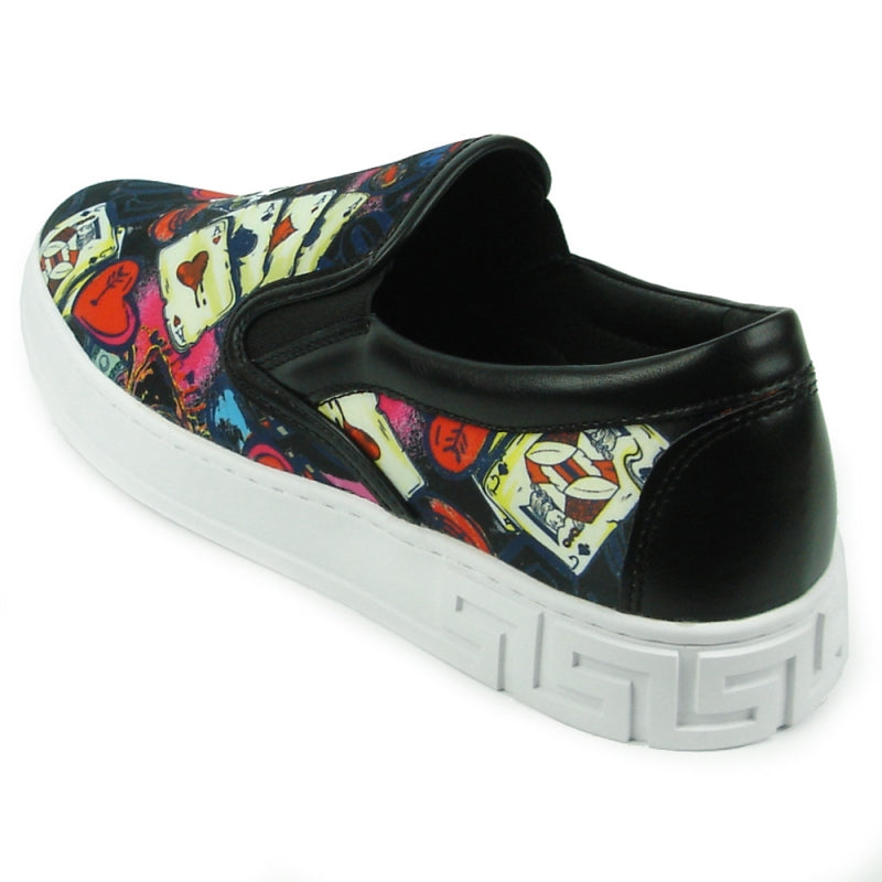 Fiesso FI-2344 Ace of Hearts Print Encore Loafers