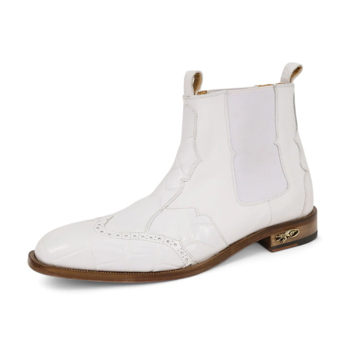 Mauri 1092/3 White Genuine Alligator/Leather Boots