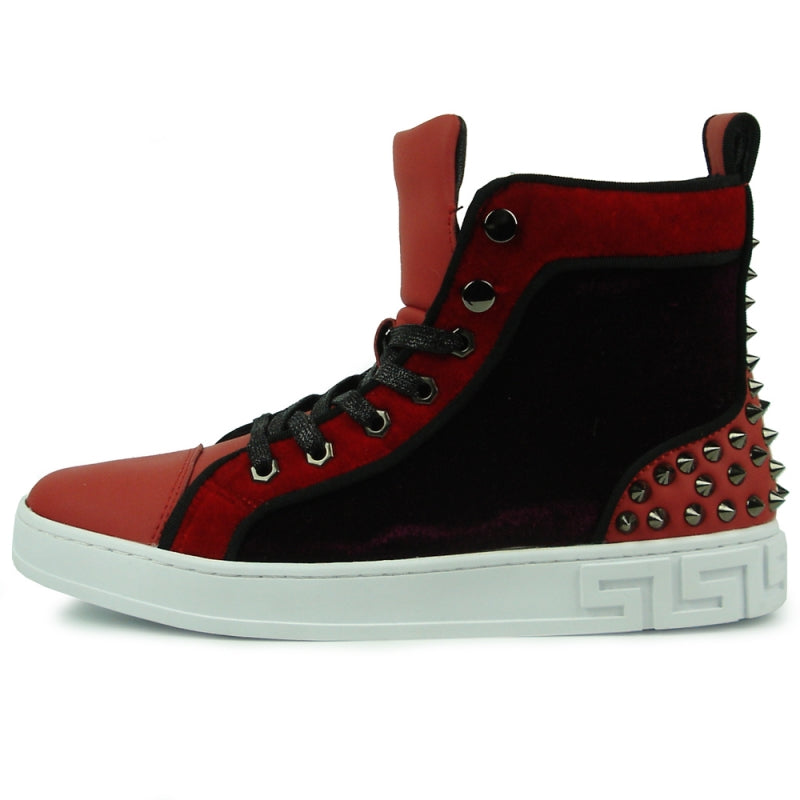 Fiesso FI-2348 Red High Top Encore Sneakers