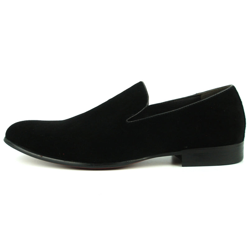 Fiesso FI-7216 Black Suede Loafers