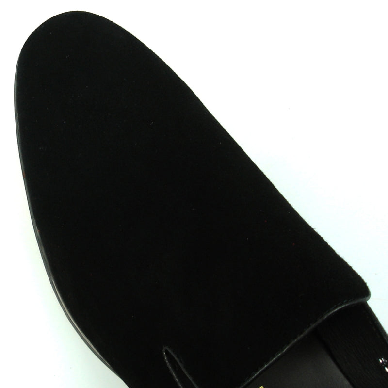 Fiesso FI-7216 Black Suede Loafers