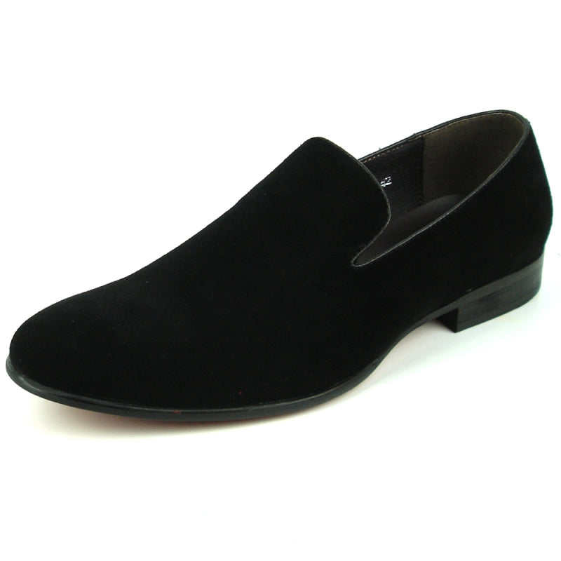 Fiesso FI-7216 Black Suede Loafers