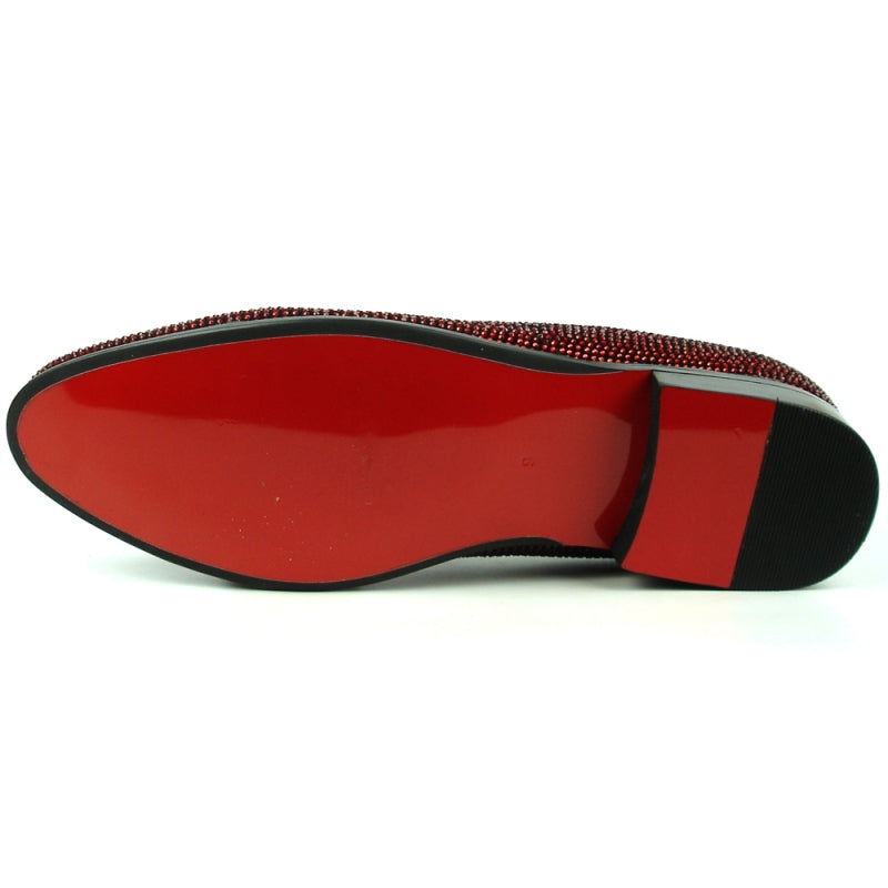 Fiesso FI-7285-2 Black Red Loafers