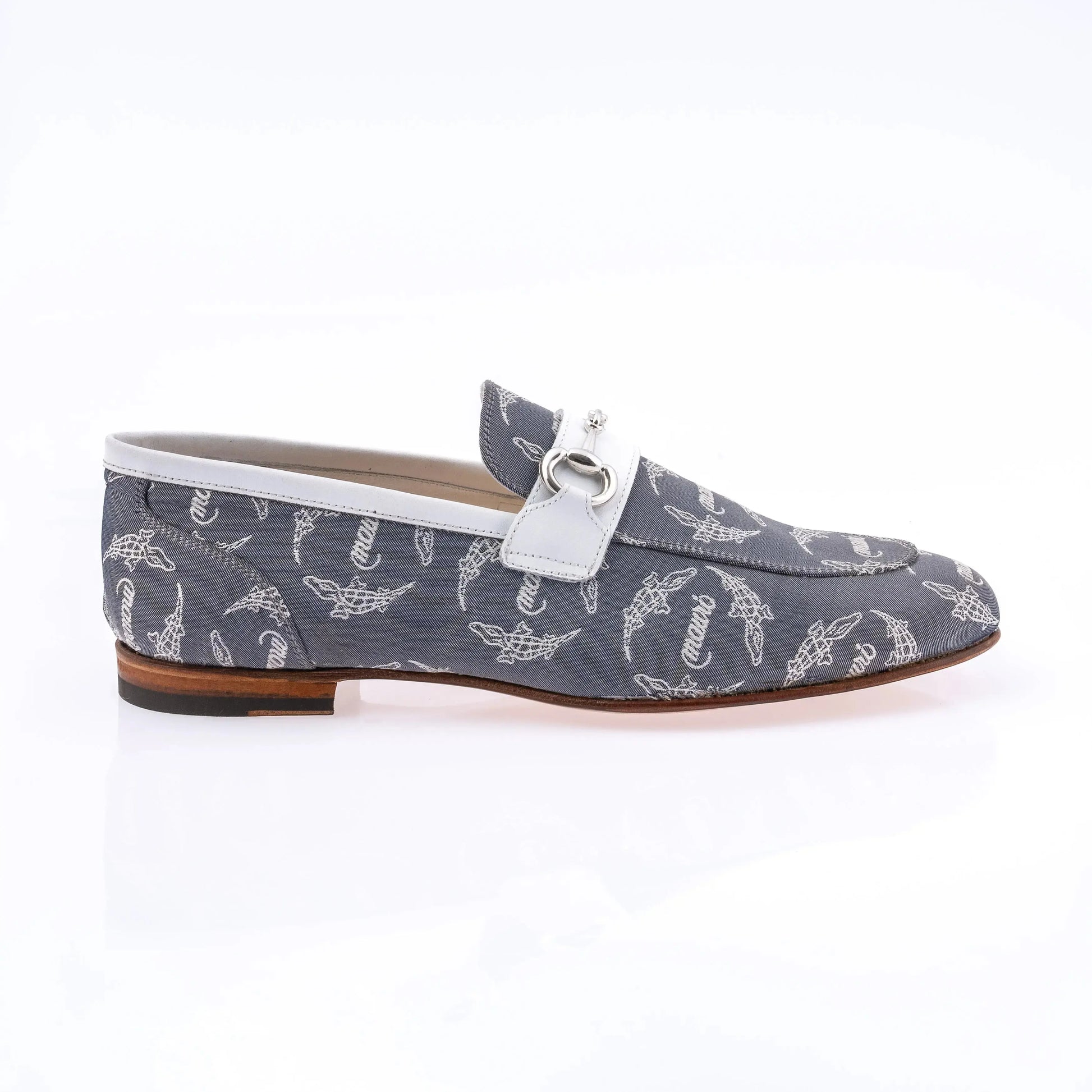 Mauri 1099/6 Jeans/White Rust Genuine Trigator Fabric/Calf Leather Loafers