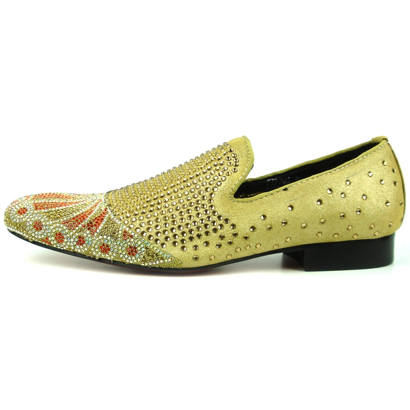 Fiesso FI-7328 Gold Loafers