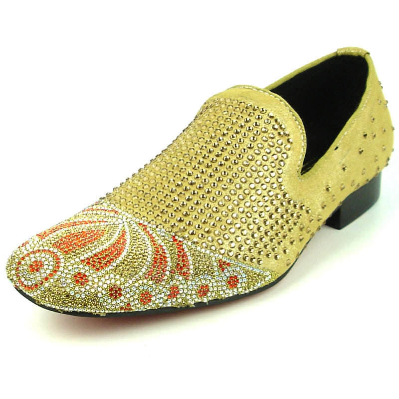 Fiesso FI-7328 Gold Loafers