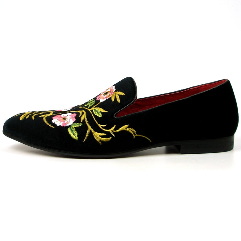 Fiesso FI-7409 Black Slip on Loafers