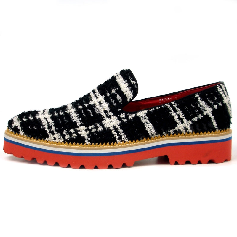 Fiesso FI-7452 Black Slip on Loafers