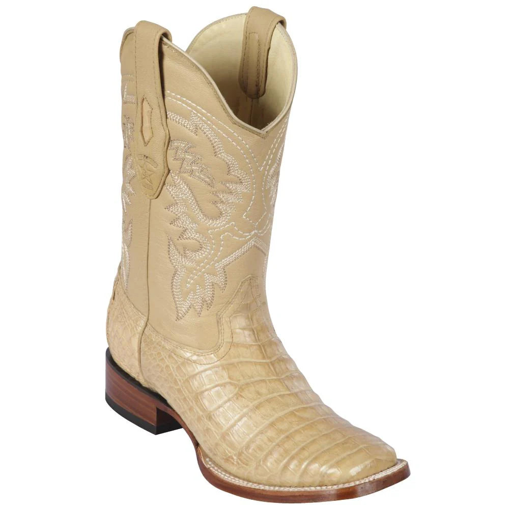 Los Altos 8228211 Men's Oryx Genuine Caiman Belly Wide Square Toe Cowboy Boots