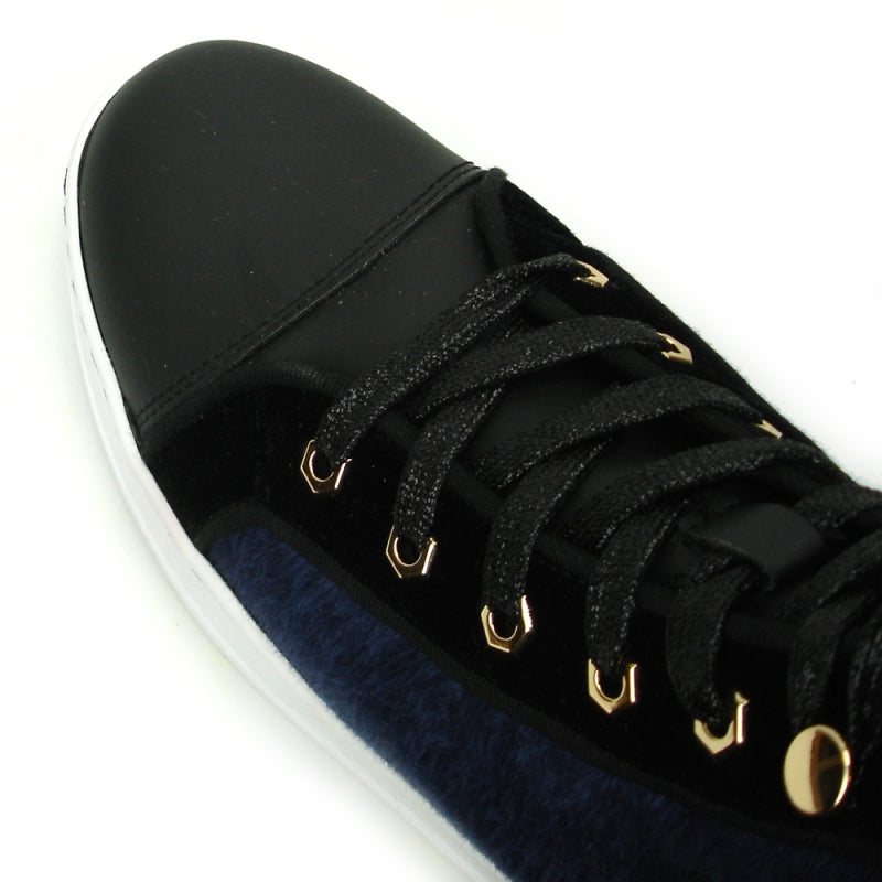 Fiesso FI-2348 Black Blue High Top Encore Sneakers