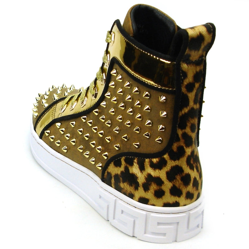 Fiesso FI-2364 Gold High Top Encore Sneakers