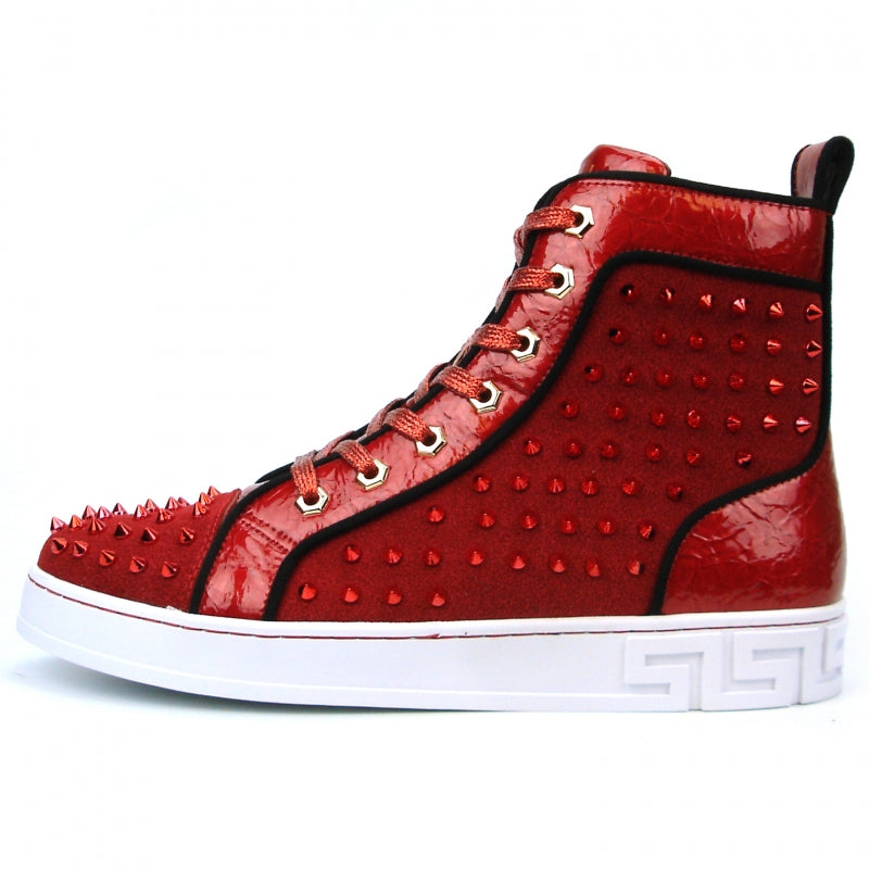 Fiesso FI-2364 Red High Top Encore Sneakers