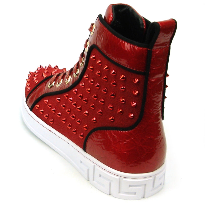 Fiesso FI-2364 Red High Top Encore Sneakers