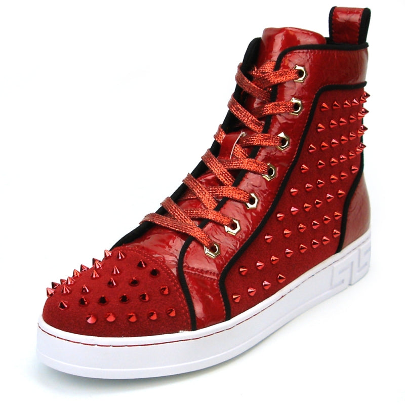 Fiesso FI-2364 Red High Top Encore Sneakers