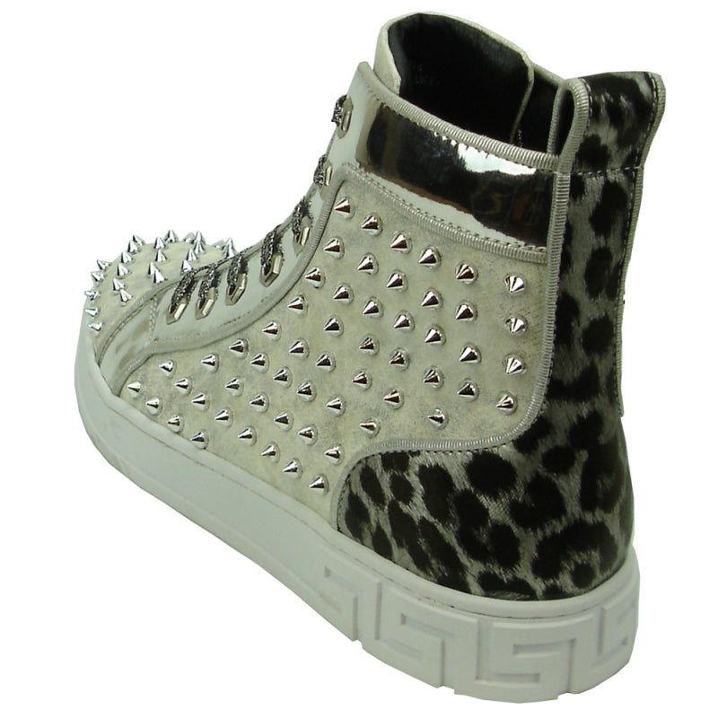 Fiesso FI-2364 Silver High Top Encore Sneakers