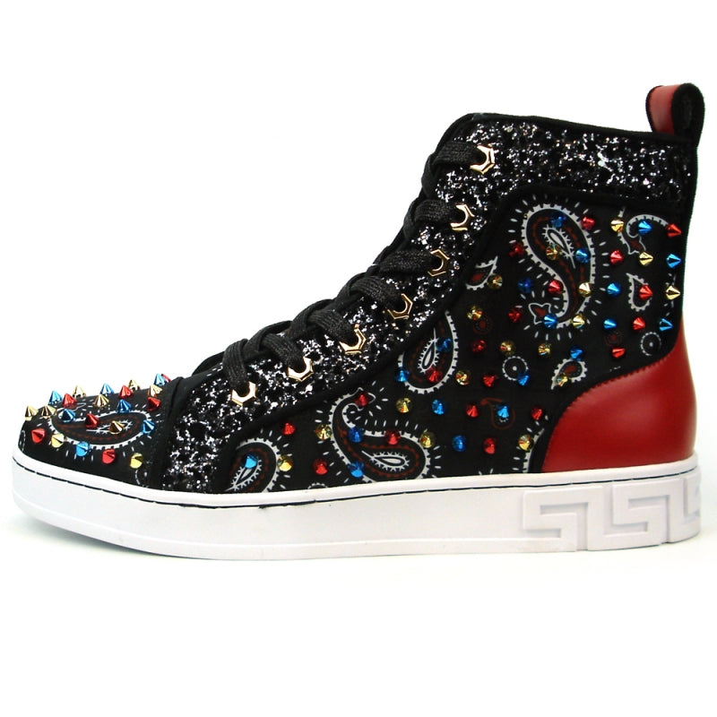 Fiesso FI-2365 Black High Top Encore Sneakers