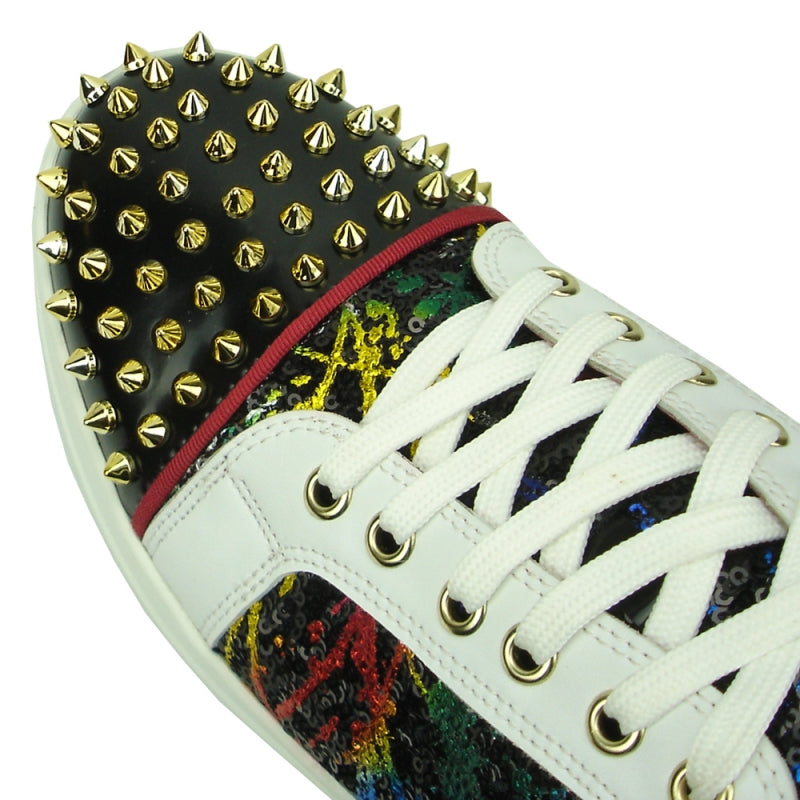 Fiesso FI-2381 Black White Multi Low Cut Sneakers