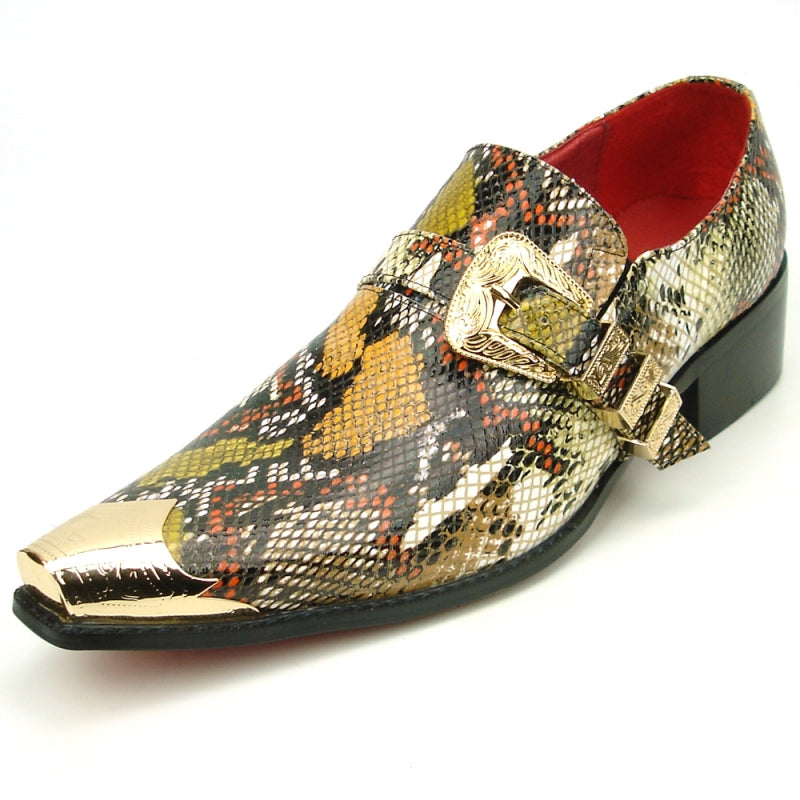 Fiesso FI-7469 Multi Color Python Monk Straps