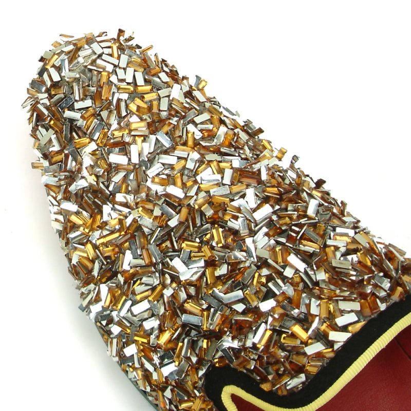 Fiesso FI-7498 Gold Slip on Loafers