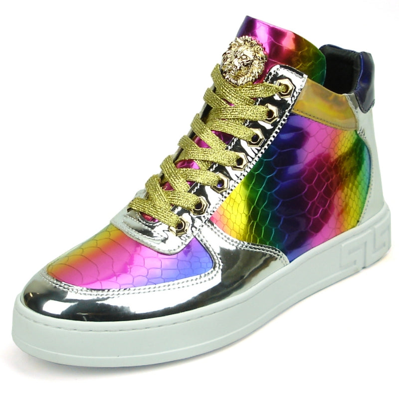 Fiesso FI-2384 Multi Color High Top Sneakers