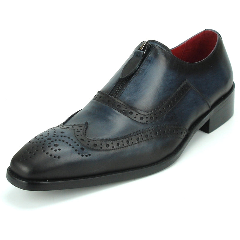 Fiesso FI-8714 Black Encore Slip on Loafers