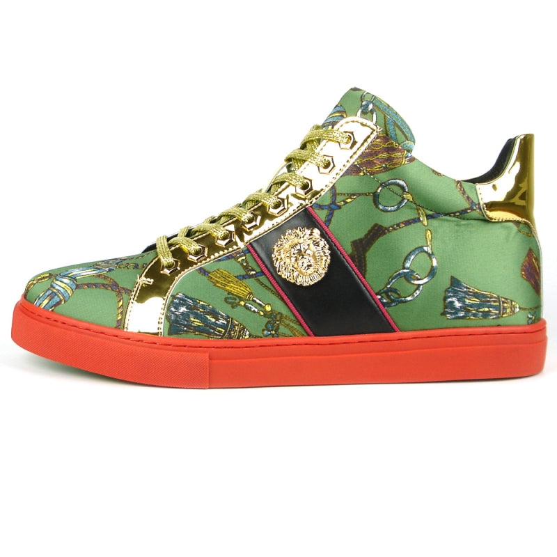 Fiesso FI-2385 Green High Top Encore Sneakers