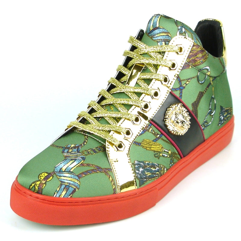 Fiesso FI-2385 Green High Top Encore Sneakers