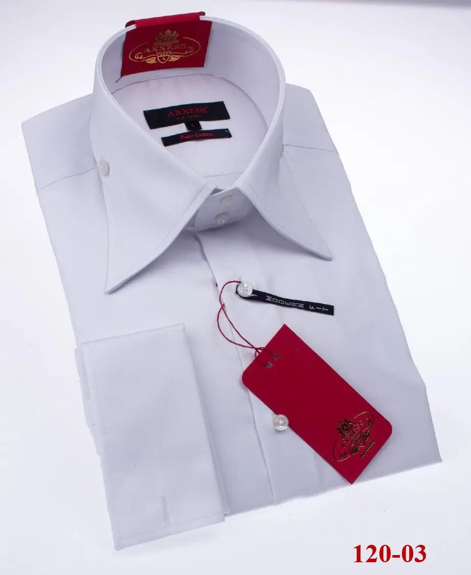 Axxess 120-03 White Cotton Casual Dress Shirt