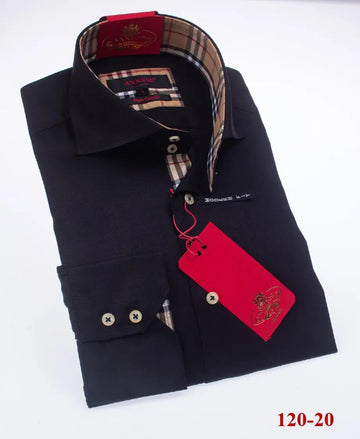 Axxess 120-20 Black Cotton Casual Dress Shirt