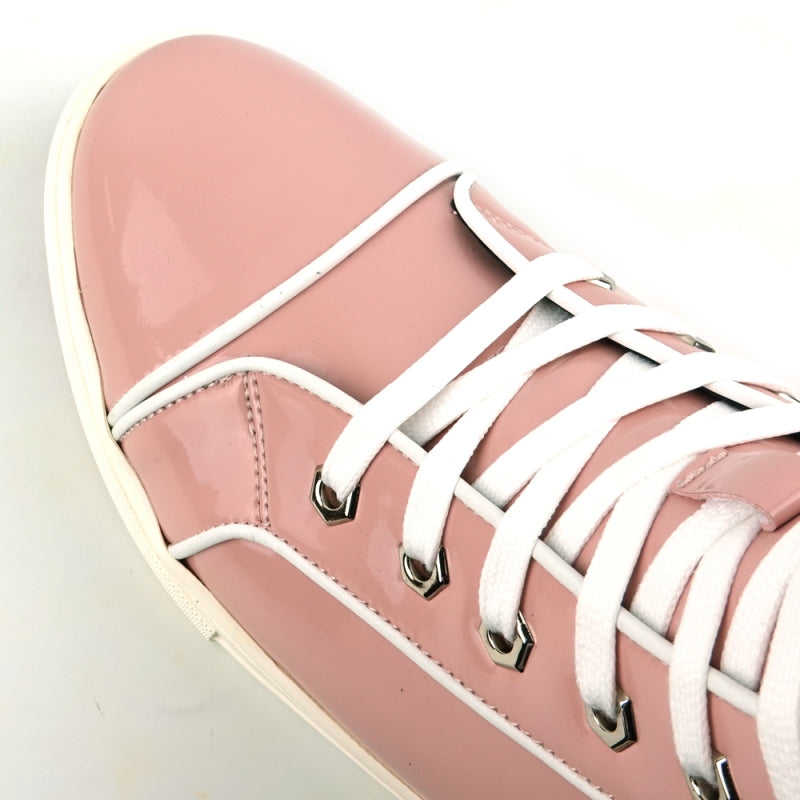 Fiesso FI-2416 Pink Patent Leather High Top Sneakers