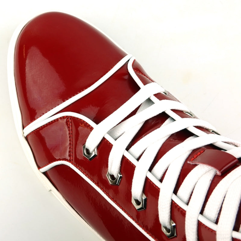 Fiesso FI-2416 Red Patent Leather High Top Sneakers