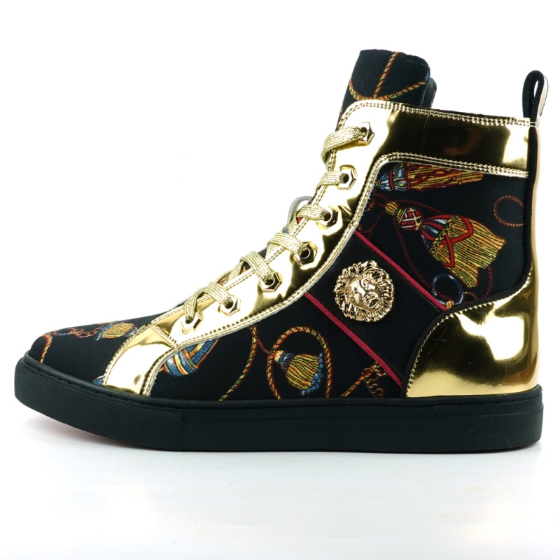 Fiesso FI-2421 Black High Top Encore Sneakers