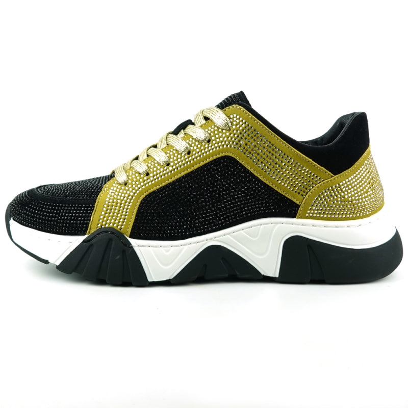 Fiesso FI-2407 Black Gold Encore Sneakers