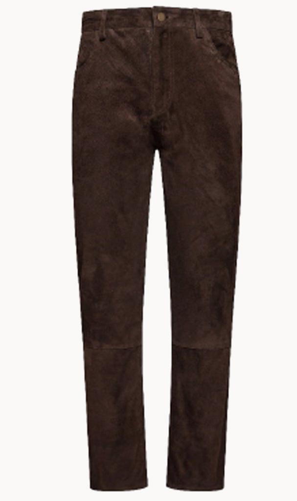 Jakewood 122 Brown Genuine Suede Leather Pants
