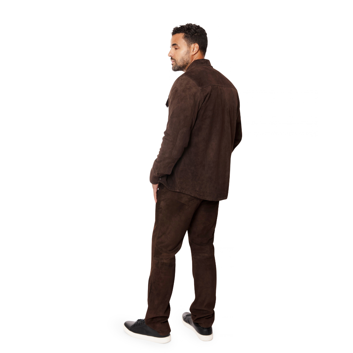 Jakewood 122 Brown Genuine Suede Leather Pants