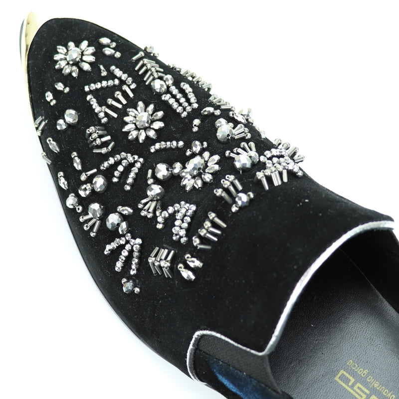 Fiesso FI-7235 Black Slip on Loafers