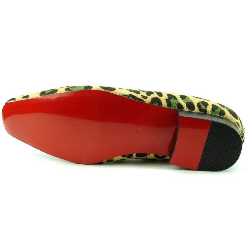 Fiesso FI-7254 Leopard Pony hair Slip on With Tassel Loafers Suit Essence