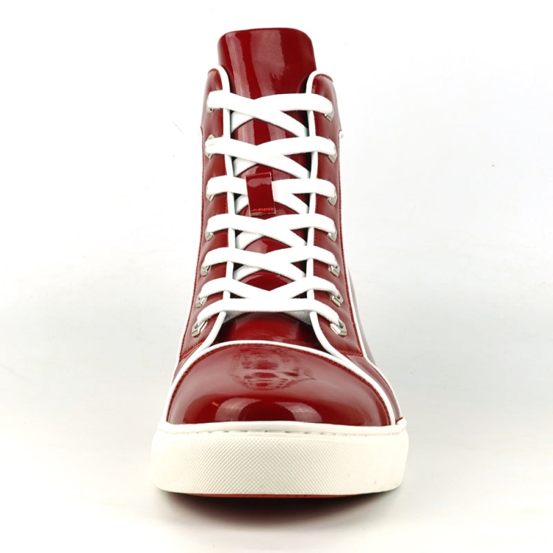 Fiesso FI-2416 Red Patent Leather High Top Sneakers