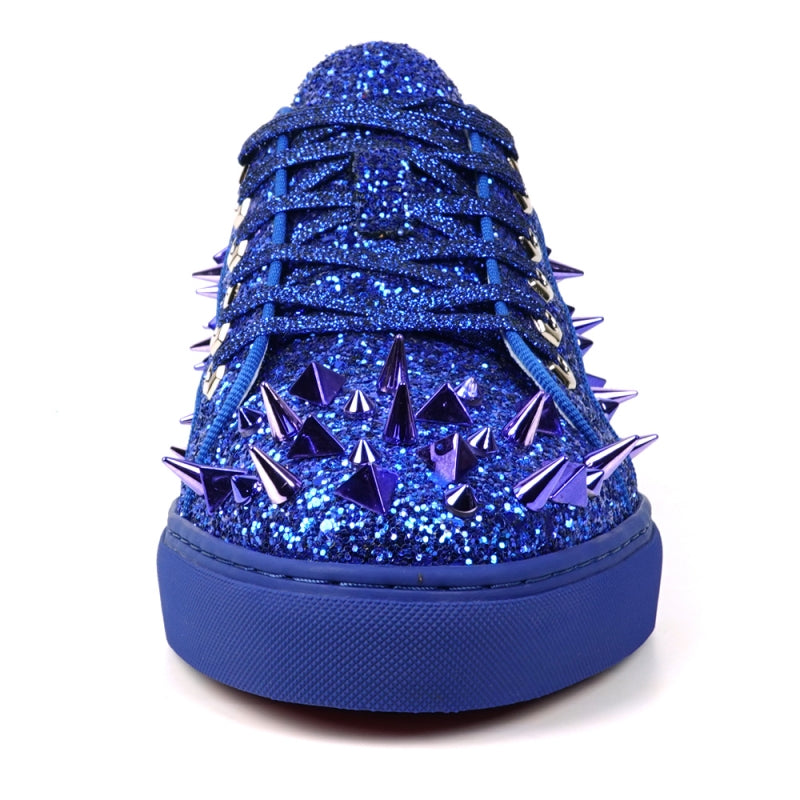 Fiesso FI-2429 Navy Glitter Navy Spikes Low Cut Encore Sneakers