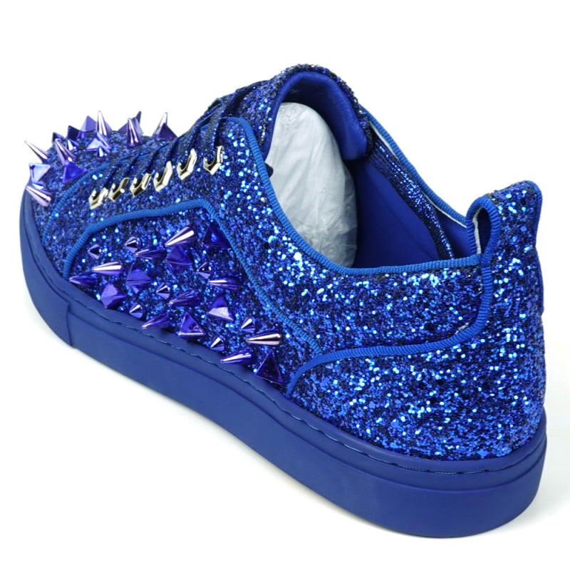 Fiesso FI-2429 Navy Glitter Navy Spikes Low Cut Encore Sneakers