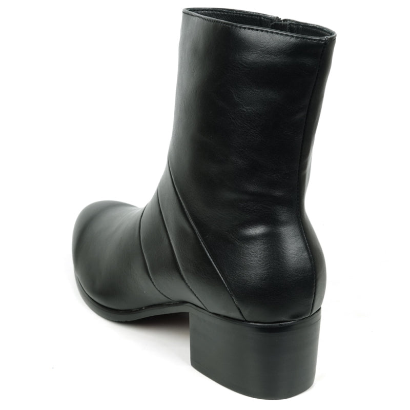 Fiesso FI-7540 Black Boot High Heel with Zipper Boots