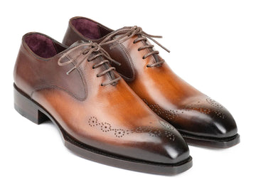Paul Parkman Men's Brown/Camel Goodyear Welted Punched Oxfords (ID#5364-BRC) PAUL PARKMAN