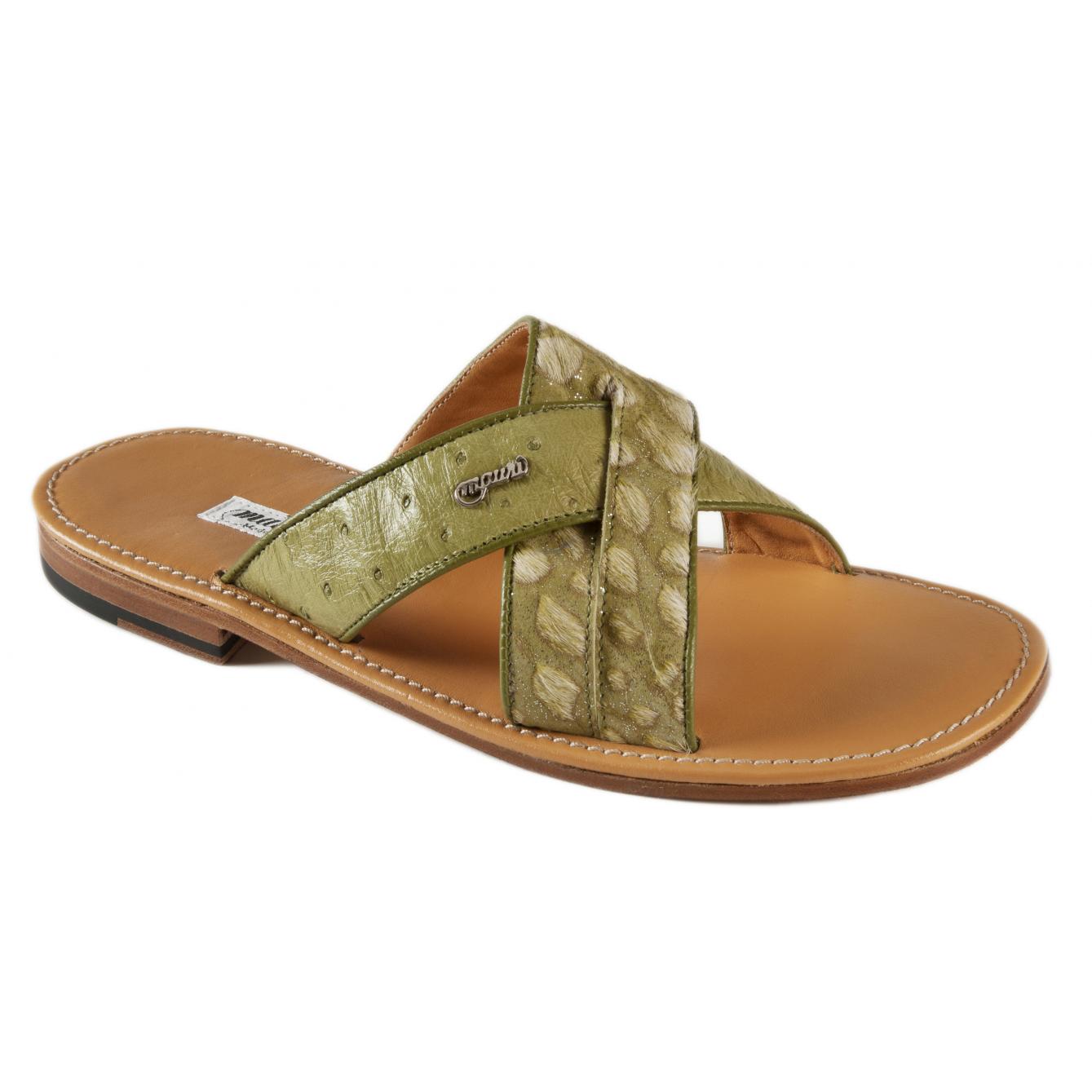 Mauri 1681/2 Green Apple Genuine Pony/Ostrich Sandals