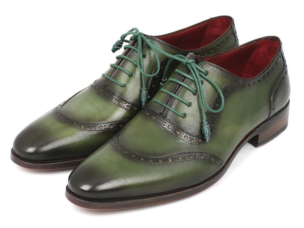 Paul Parkman Men's Green Calfskin Oxfords (ID#K78-GRN) PAUL PARKMAN